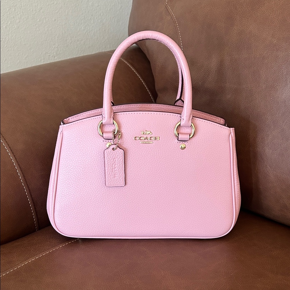 Coach Powder Pink Pebbled Leather Savannah Satchel